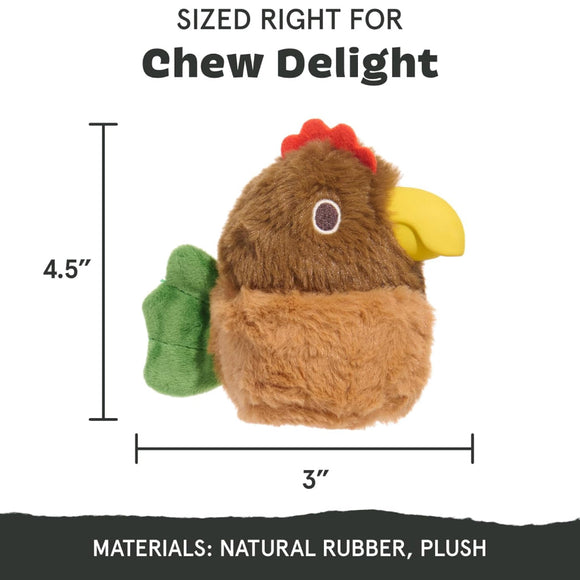 BARK Fowl Play 2-in-1 Plush Exterior with Tough Center Treat Dispensing Dog Chew Toy