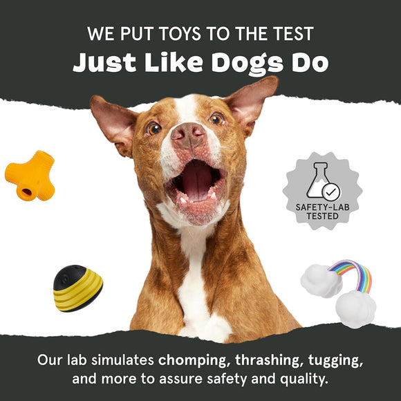 BARK Super Chewer Hambone 2-in-1 Plush Exterior with Tough Center Treat Dispensing Dog Chew Toy