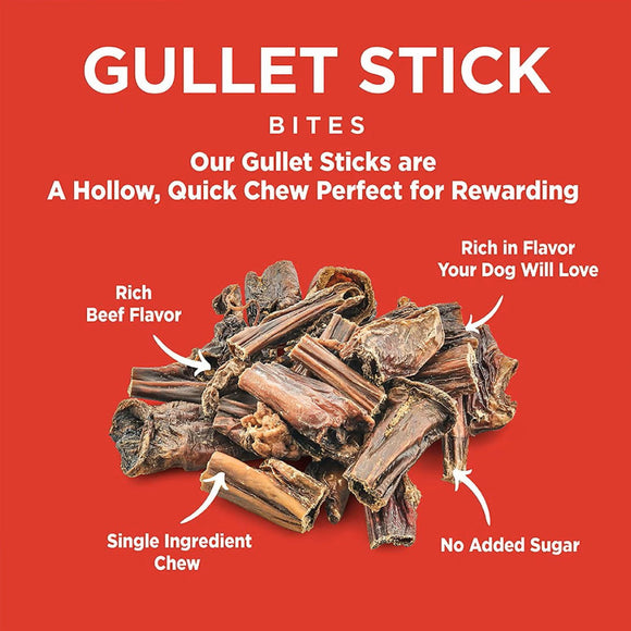 Barkworthies Beef Gullet Stick Bites Dog Chews (1.5 lb)