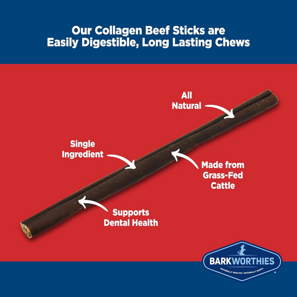Barkworthies Collagen Beef Stick Chews for Dogs - Dog Treats 3