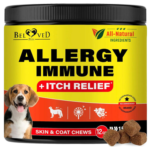 Beloved Pets Anti Itch & Allergy Relief Chews Dog Allergy Supplement 10-oz - Immune & Allergy Supplements for Dogs 1