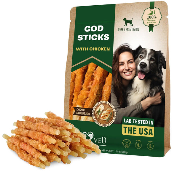 Beloved Pets Cod Sticks with Chicken Dog Chew Treats 10-oz - Dog Treats 1