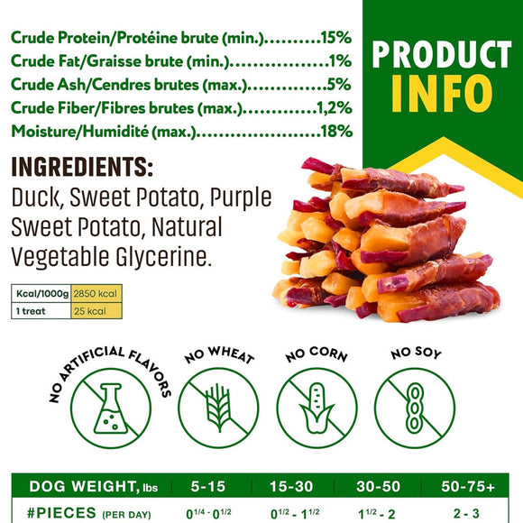 Beloved Pets Double Sweet Potato Wrapped with Duck Dog Treats 10.6-oz - Dog Treats 4