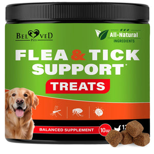 Beloved Pets Flea & Tick Support Chicken Flavor Chewable Supplements for Dogs 10-oz - Dog Oral Flea & Tick Prevention 1