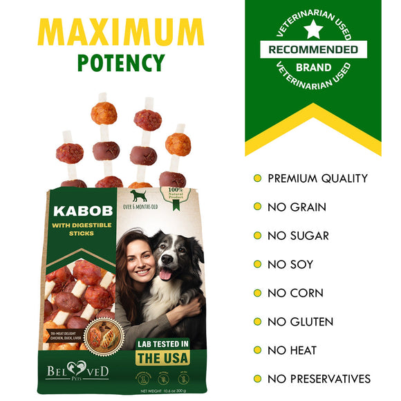 Beloved Pets Kabob with Digestible Sticks Chicken Duck & Liver Flavor Dog Treats 10.6-oz - Dog Treats 5