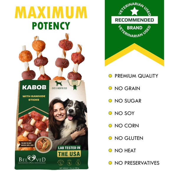 Beloved Pets Kabob with Rawhide Sticks Chicken Duck & Liver Flavor Dog Treats 10.6-oz - Dog Treats 3