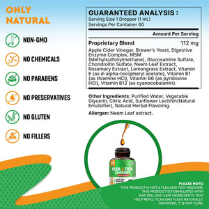 Beloved Pets Oral Flea & Tick Support Multivitamin Supplement for Dogs & Cats 2-oz - Dog Multi-Vitamins 2
