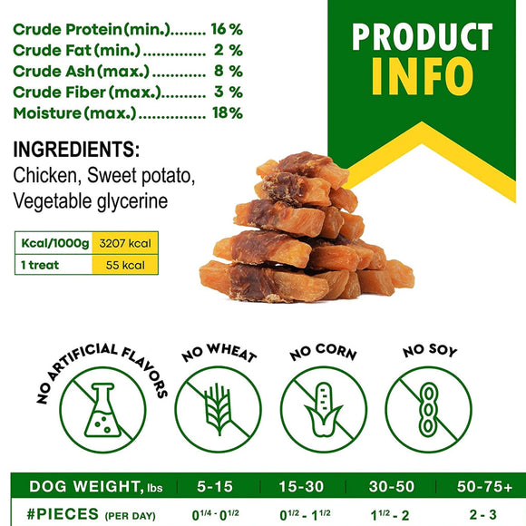 Beloved Pets Sweet Potato Wrapped with Chicken Natural Dog Treats (10.6 oz) - Dog Treats 4