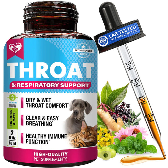Beloved Pets Throat & Respiratory Support for Dogs & Cats 2-oz - Immune & Allergy Supplements for Dogs 1