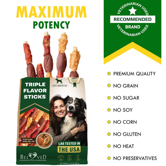 Beloved Pets Triple Flavor Dog Treats Chicken Duck & Liver 10.6-oz - Dog Treats 3