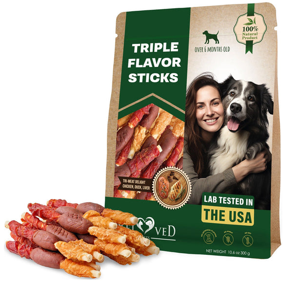 Beloved Pets Triple Flavor Dog Treats Chicken Duck & Liver 10.6-oz - Dog Treats 1