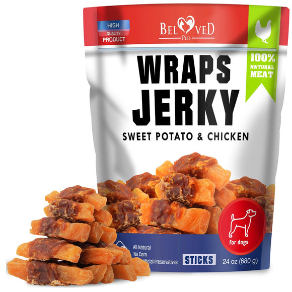 Beloved Pets Wraps Jerky Sweet Potato & Chicken Sticks Dog Treats 1.5-lb - Dog Treats 1