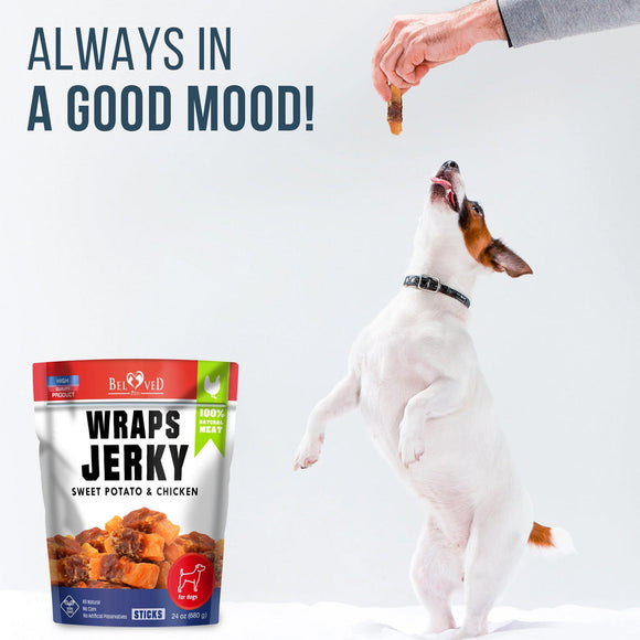 Beloved Pets Wraps Jerky Sweet Potato & Chicken Sticks Dog Treats 1.5-lb - Dog Treats 3
