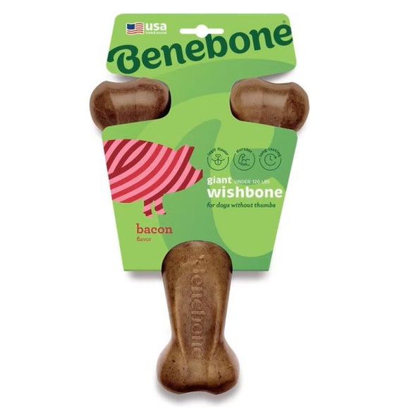 Benebone Bacon Flavor Wishbone Durable Chew Toy for Dogs - Giant - Dog Toys 4