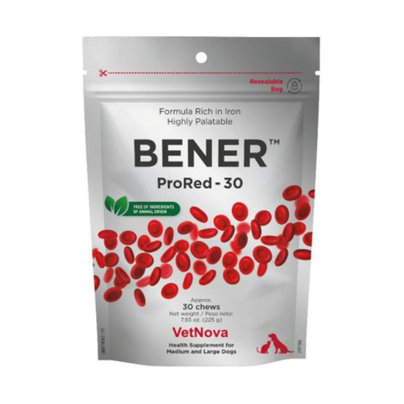 Bener ProRed-30 Iron Supplement for Medium & Large Dogs (30 chews) - Vitamins & Supplements 1