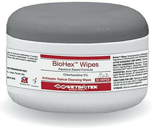 BioHex Antiseptic Wipes 3% Chlorhexidine (50 ct) - Dog Grooming 2