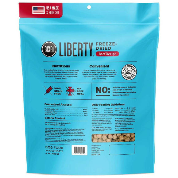Bixbi Liberty Freeze-Dried Dog Food, Beef Recipe (20 oz)