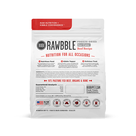 Bixbi Rawbble Freeze Dried Cat Food Beef Recipe - Cat Food 7