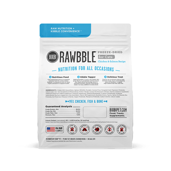 Bixbi Rawbble Freeze Dried Cat Food Chicken & Salmon Recipe - Cat Food 7