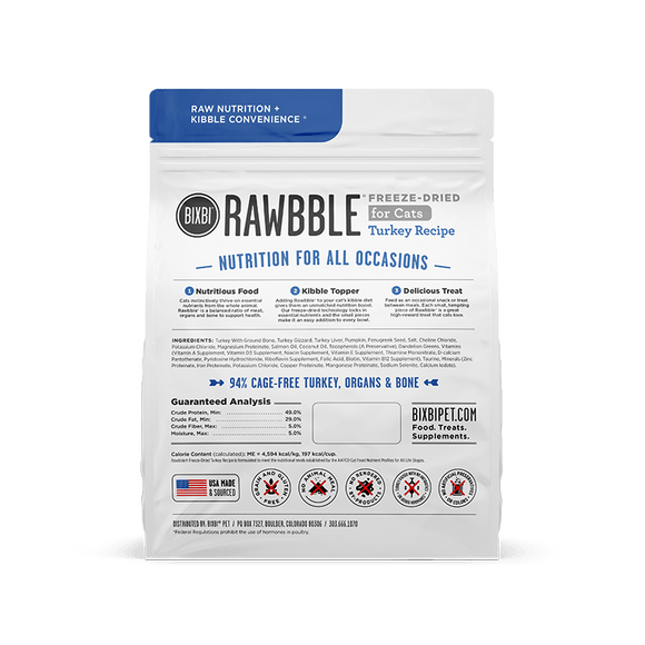 Bixbi Rawbble Freeze Dried Cat Food Turkey Recipe - Cat Food 7