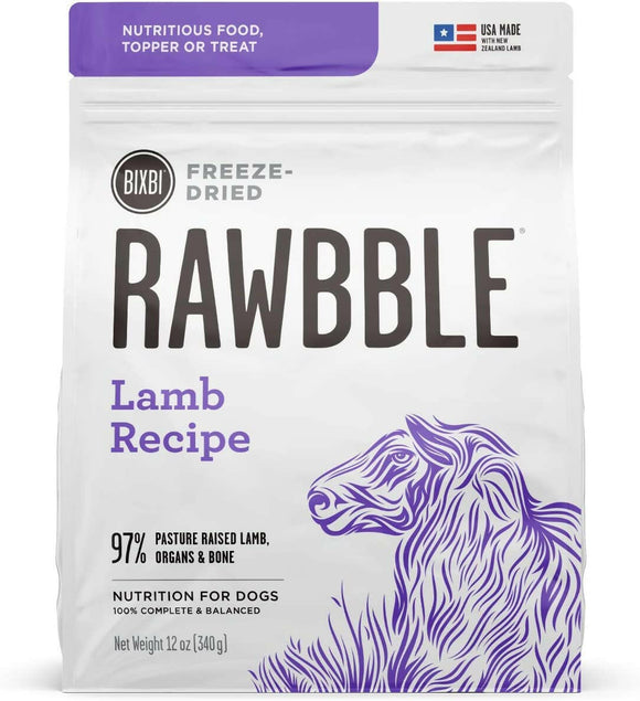 Bixbi Rawbble Freeze-Dried Dog Food Lamb Recipe - 12 oz - Dog Food 10