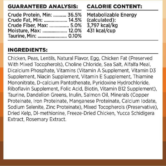 Bixbi Rawbble Grain-Free Chicken Recipe Raw Coated Dry Cat Food (3 lb)
