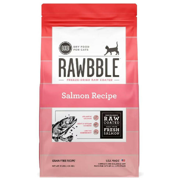 Bixbi Rawbble Grain-Free Salmon Recipe Raw Coated Dry Cat Food - 10 lb - Dry Cat Food 8