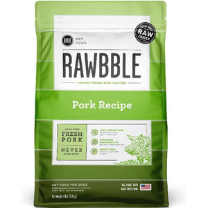 Bixbi Rawbble Limited Ingredient Grain-Free Pork Recipe Raw Coated Dry Dog Food (4 lb)