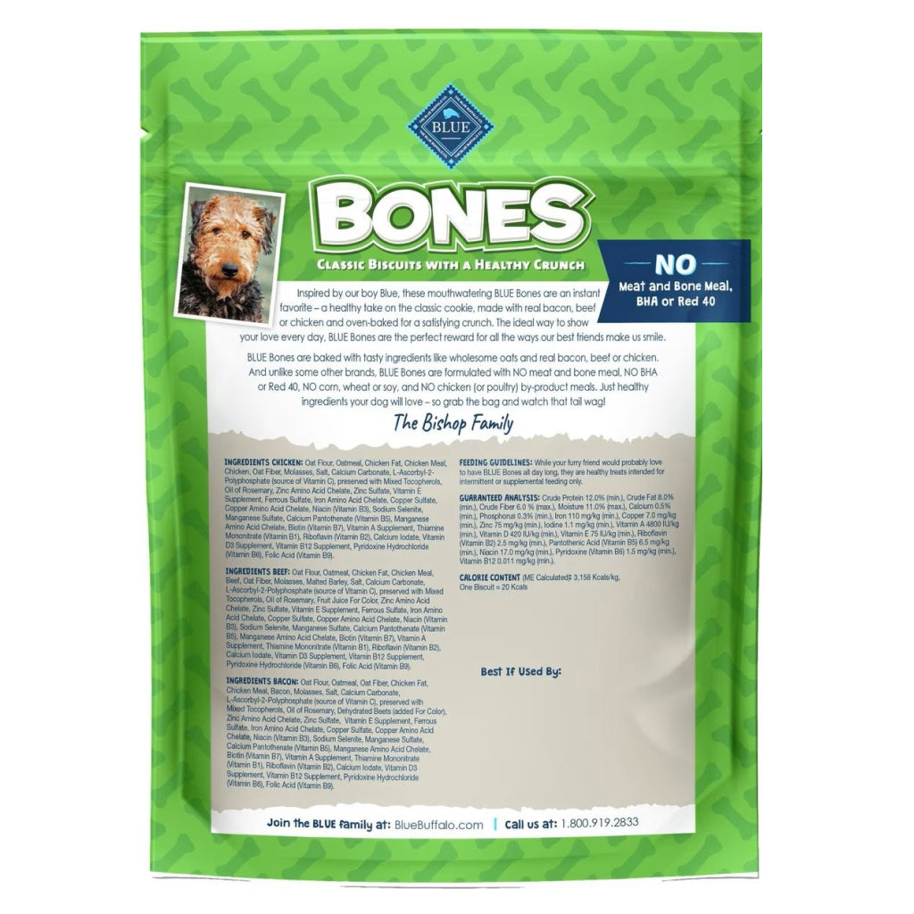 Blue Buffalo Bones Assorted Flavors Small Biscuits Dog Treats, 16 oz