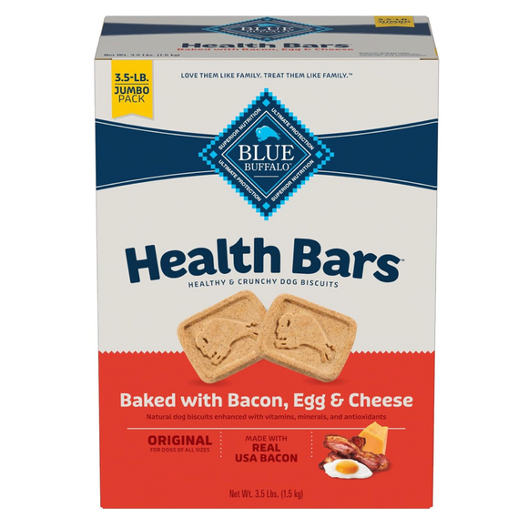 Blue Buffalo Health Bars Bacon Egg & Cheese Biscuits for Dogs - 3.5-lb - Dog Biscuits & Crunchy Treats 8