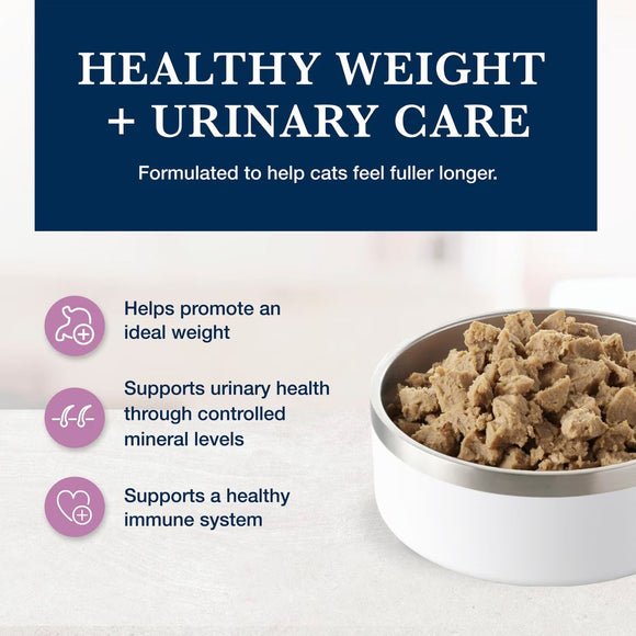 Blue Buffalo Natural Veterinary Diet W + U Weight Management + Urinary Care Chicken Wet Cat Food 5.5-oz case of 24