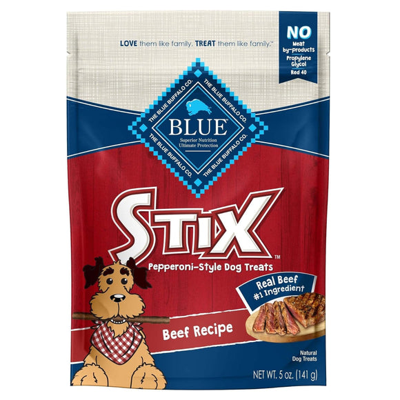 Blue Buffalo Stix Pepperoni Style Treats For Dog (5 oz) - Beef Recipe - Dog Treats 5