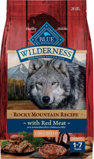 Blue Buffalo Wilderness Rocky Mountain Recipe Red Meat with Grain High Protein Natural Large Breed Adult Dry Dog Food