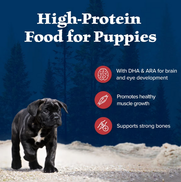 Blue Buffalo Wilderness Rocky Mountain Red Meat Recipe High Protein Natural Puppy Dry Dog Food