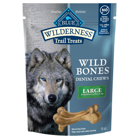 Blue Buffalo Wilderness Wild Bones Dental Treats For Large Dog (10 oz)