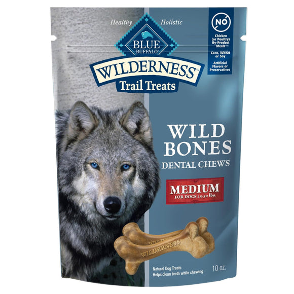 Blue Buffalo Wilderness Wild Bones Dental Treats (10 oz) - Medium (25-50 lbs) - Dog Treats 11