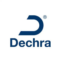 Blue dechra logo with stylized ’d’ and registered trademark symbol.