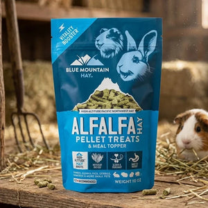 Blue Mountain Hay Alfalfa Hay Pellet Treats & Meal Topper For Small Animals 10-oz - Small Pet Food 2