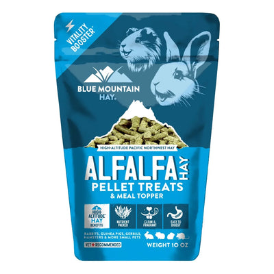 Blue Mountain Hay Alfalfa Hay Pellet Treats & Meal Topper For Small Animals 10-oz - Small Pet Food 1