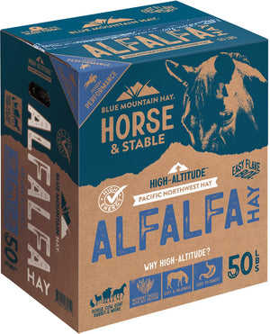 Blue Mountain Hay High-Altitude Alfalfa Hay Easy Flake Box Horse Feed 50-lb - Horse Feed & Treats 1