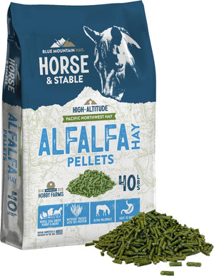 Blue Mountain Hay High-Altitude Alfalfa Hay Pellets Horse Feed 40lb - Horse Feed & Treats 1