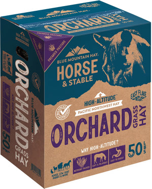Blue Mountain Hay High-Altitude Orchard Grass Hay Easy Flake Box Horse Feed 50-lb - Horse Feed & Treats 1