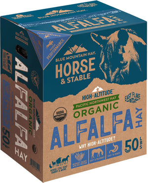 Blue Mountain Hay High-Altitude Organic Alfalfa Hay Easy Flake Box Horse Feed 50-lb - Horse Feed & Treats 1