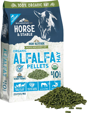Blue Mountain Hay High-Altitude Organic Alfalfa Hay Pellets Horse Feed 40-lb - Horse Feed & Treats 1