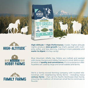 Blue Mountain Hay High-Altitude Teff Grass Hay Pellet Horse Feed 40-lb - Horse Feed & Treats 2