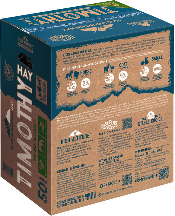 Blue Mountain Hay High-Altitude Timothy Hay Easy Flake Box Horse Feed 50-lb - Horse Feed & Treats 7