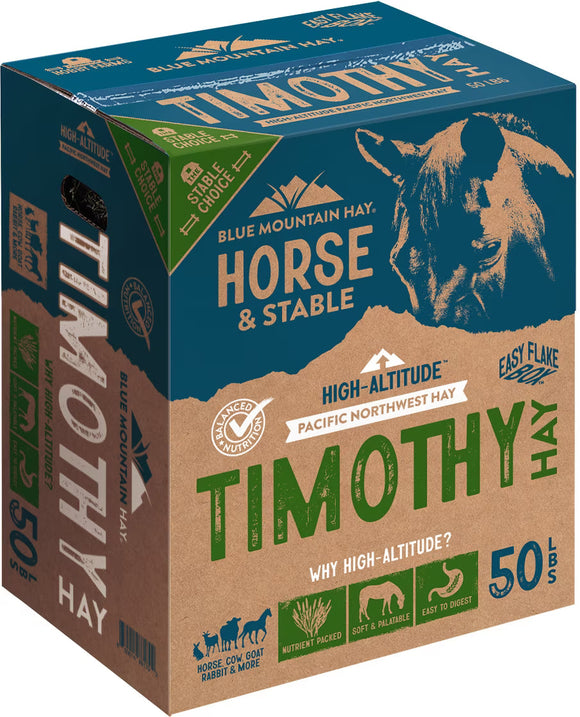 Blue Mountain Hay High-Altitude Timothy Hay Easy Flake Box Horse Feed 50-lb - Horse Feed & Treats 1