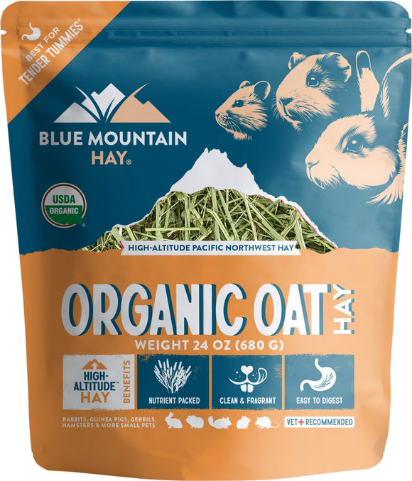 Blue Mountain Hay Organic Oat Hay Small Animal Food - 24-oz - Small Pet Food 1