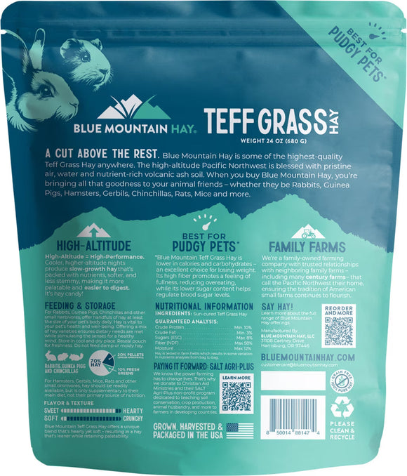 Blue Mountain Hay Teff Grass Hay Small Animal Food - Small Pet Food 6