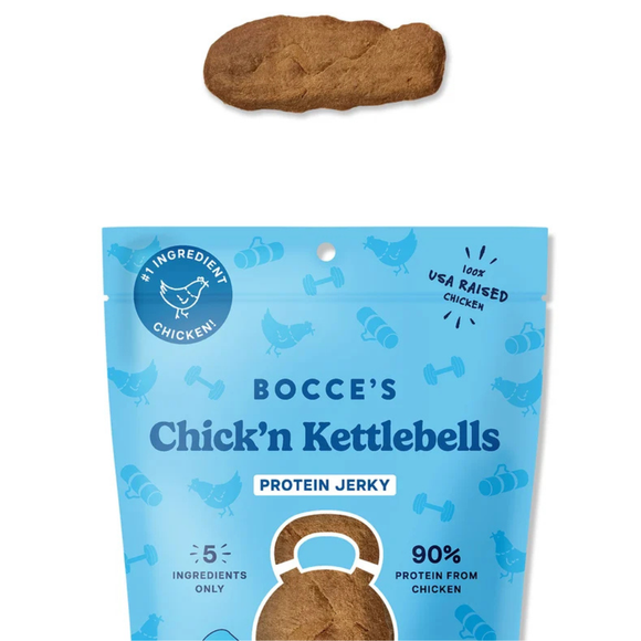 Bocce’s Bakery Chick’n Kettlebells Protein Jerky Chicken Recipe Dog Treats 5-oz - Dog Treats 3